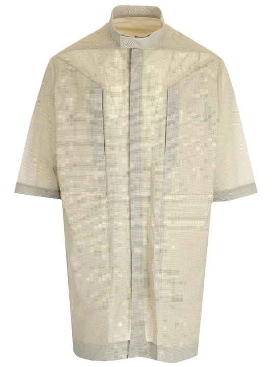 Oversized Shirt With Check Pattern Shirts Beige