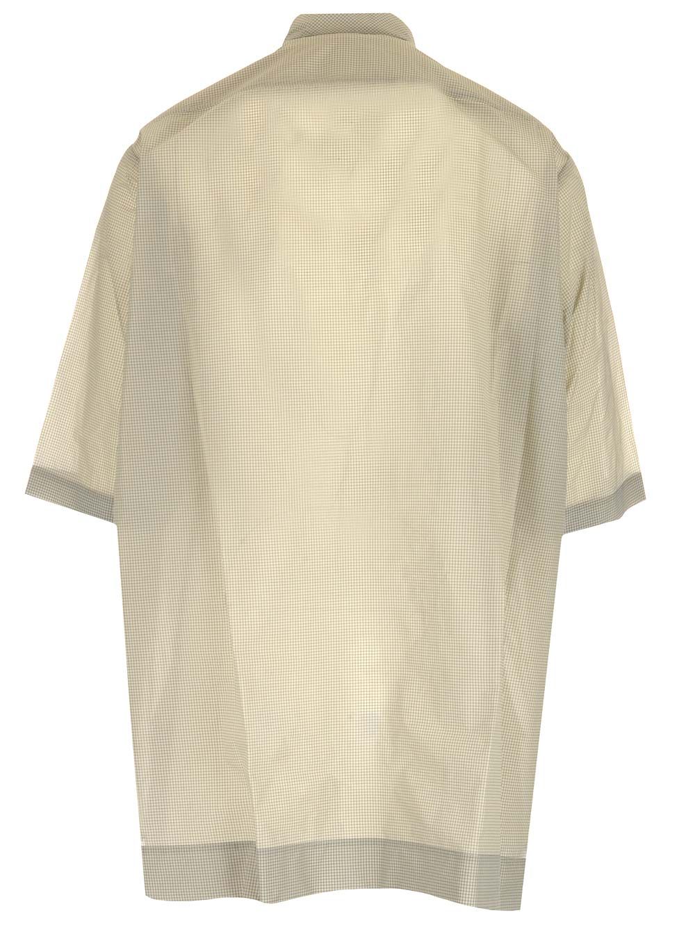 Rick Owens Oversized Shirt With Check Pattern Shirts - Beige | e3198777a57cc9ecf75472000f3a8fbb6755a395