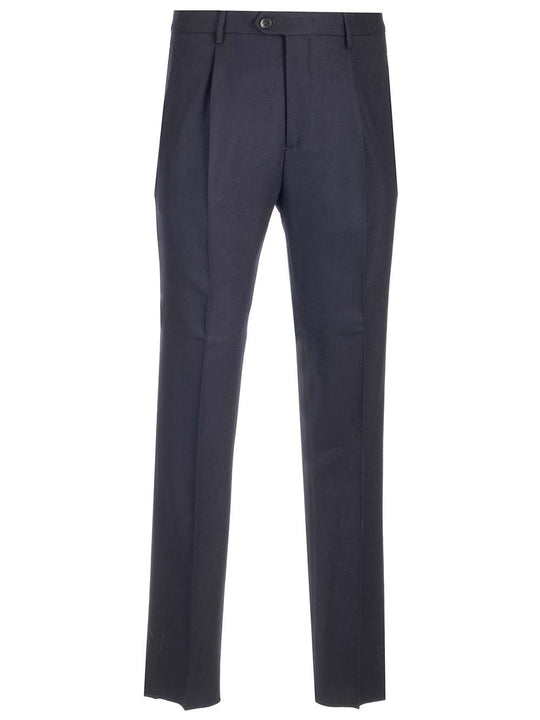 In Stretch Wool Trousers Blue