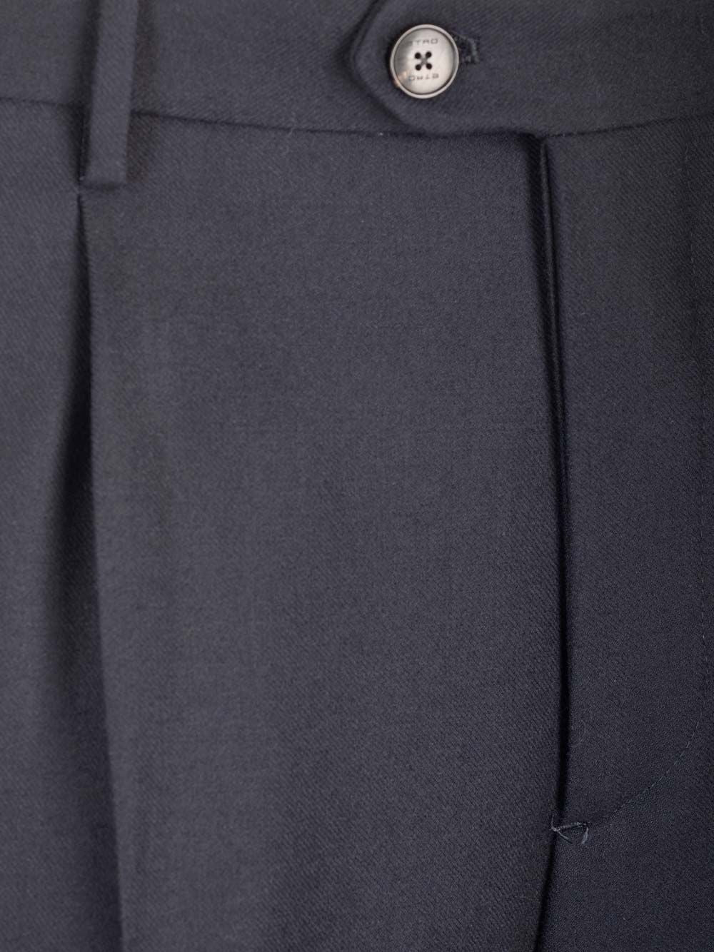 Etro In Stretch Wool Trousers - Blue | 511c0acf428081295eebe9e8743ab710e0d311c1