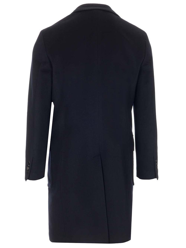 Al Duca D'Aosta Navy Blue Double-Breasted Coat Coats - Blue | f13f437d11323b68d5ace388a7b453509858e35f