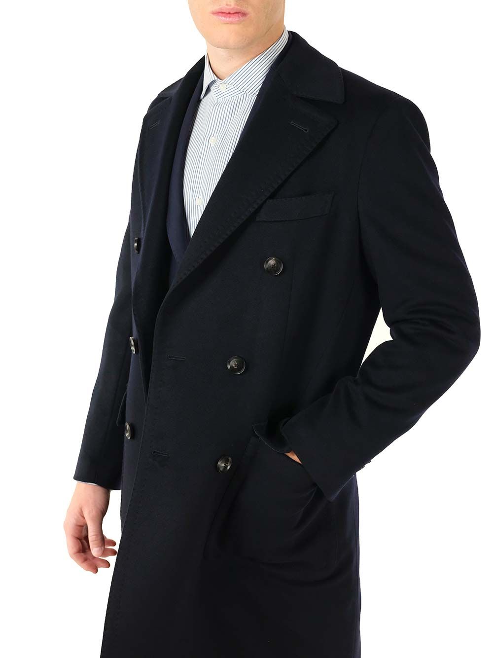 Al Duca D'Aosta Navy Blue Double-Breasted Coat Coats - Blue | 68e216426ebe914b5d864d304f2a17c8c34f633d