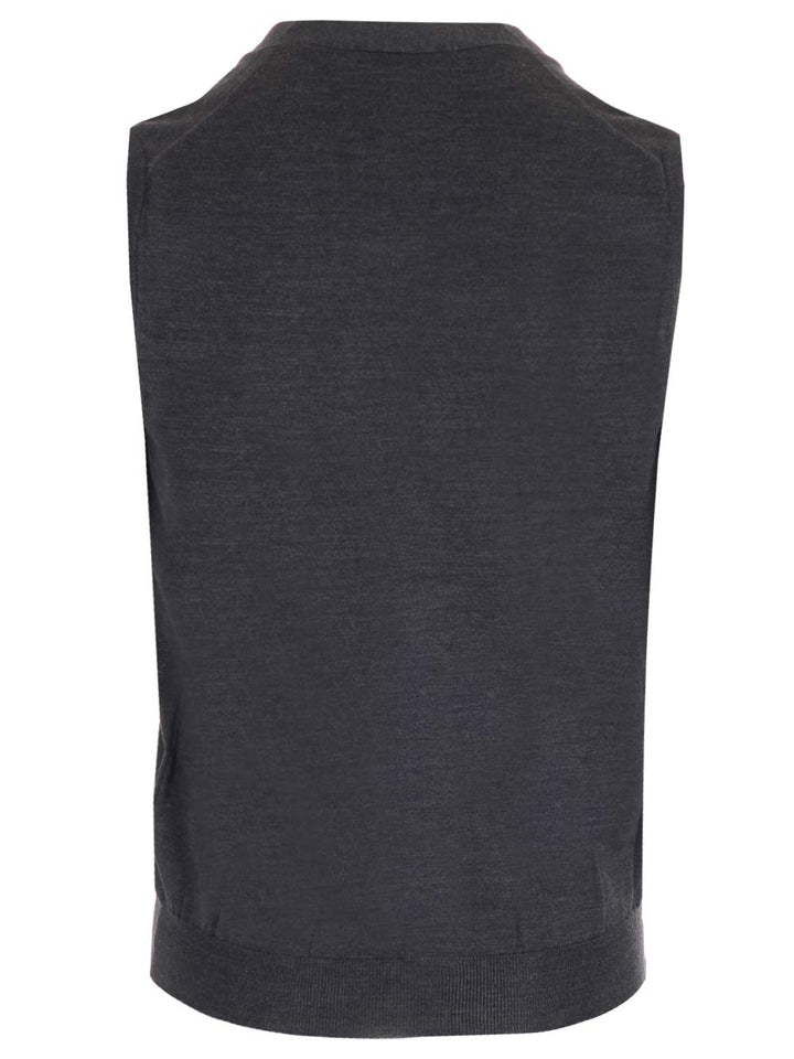Al Duca D'Aosta Anthracite Wool Vest Knitwear - Grey | 2793182edf756c49fa6a94b84c1b457ce572dece