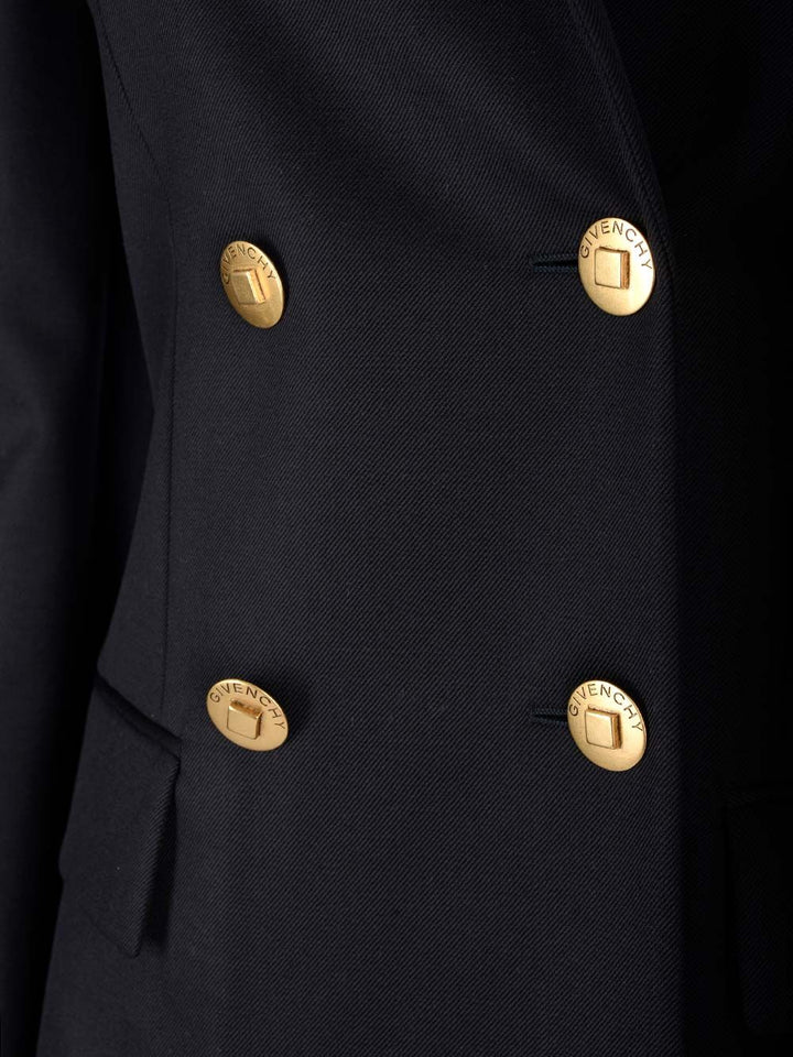Givenchy Double-Breasted Blazer Jackets - Blue | 57860da58314bb50f79681a8c570dbbab9946b2c