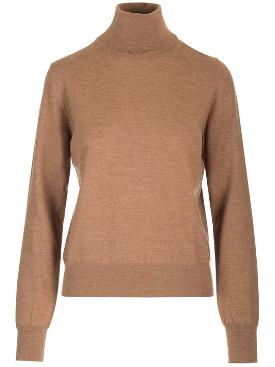 Wool And Cashmere Turtleneck Knitwear Brown