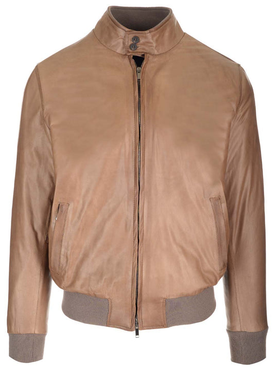 Leather Padded Jacket Jackets Brown