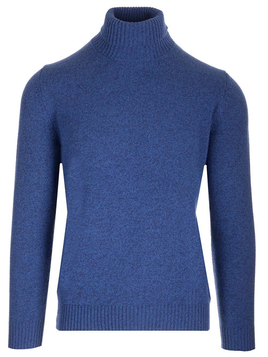 Cashmere And Wool Turtleneck Knitwear Blue