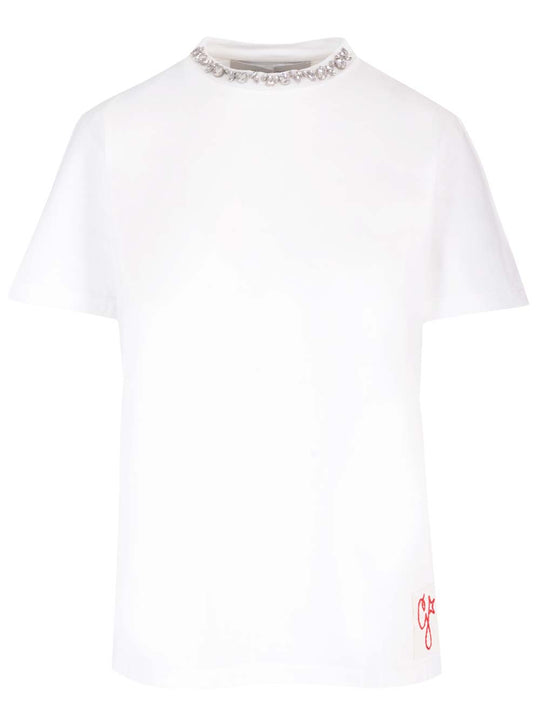 Crystals Embellished T-Shirt White