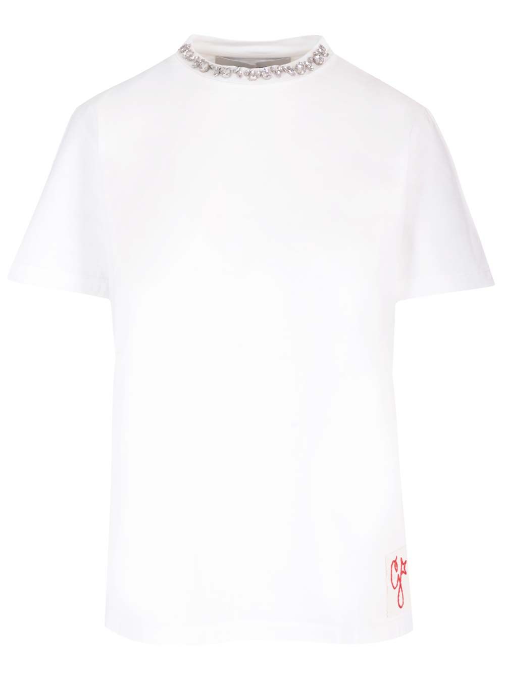 Golden Goose Deluxe Brand Crystals Embellished T-Shirt - White | 5b84f00a55c92e9aeeedb6674c2ef18e3d57b976
