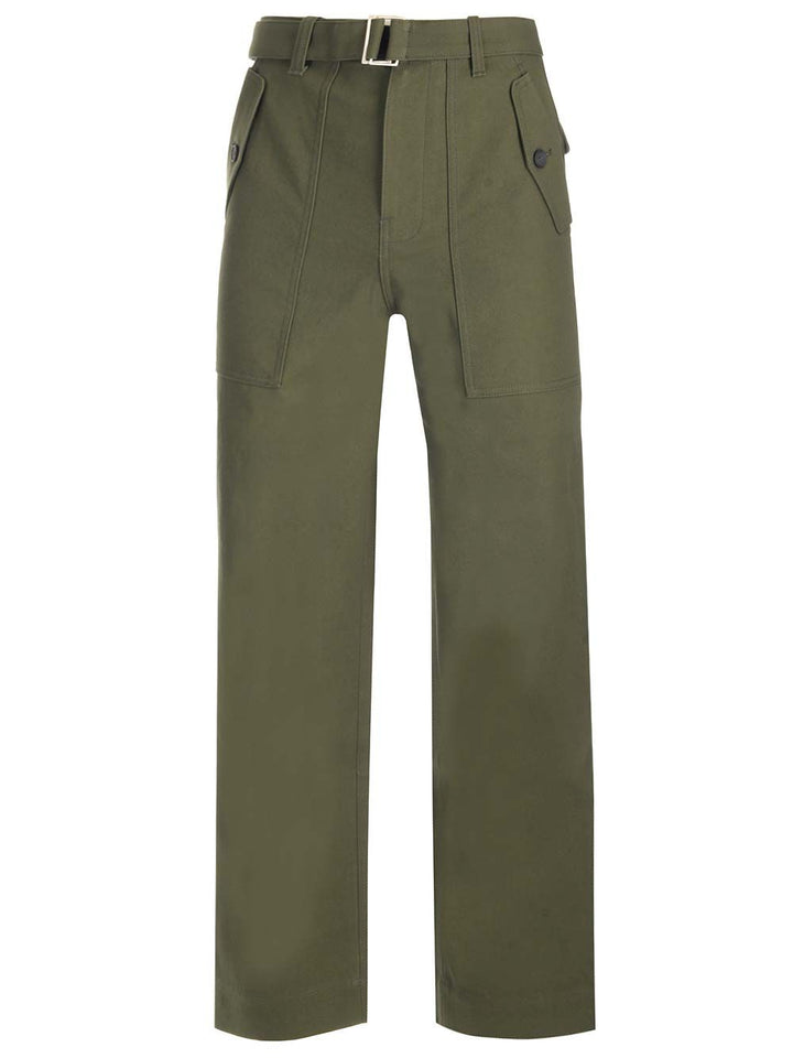 Maison KitsunÉ Cotton Twill Trousers - Green | 6690842851386555325289dfee3bd05a9876eaa4