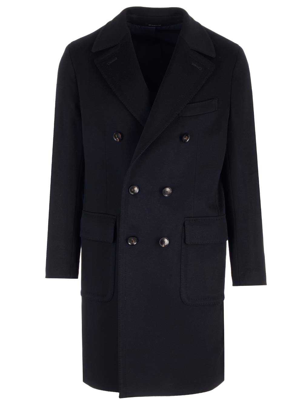 Al Duca D'Aosta Double-Breasted Coat Coats - Blue | 0e1fa5f467bac92d08b4f1455606f46e455a5353