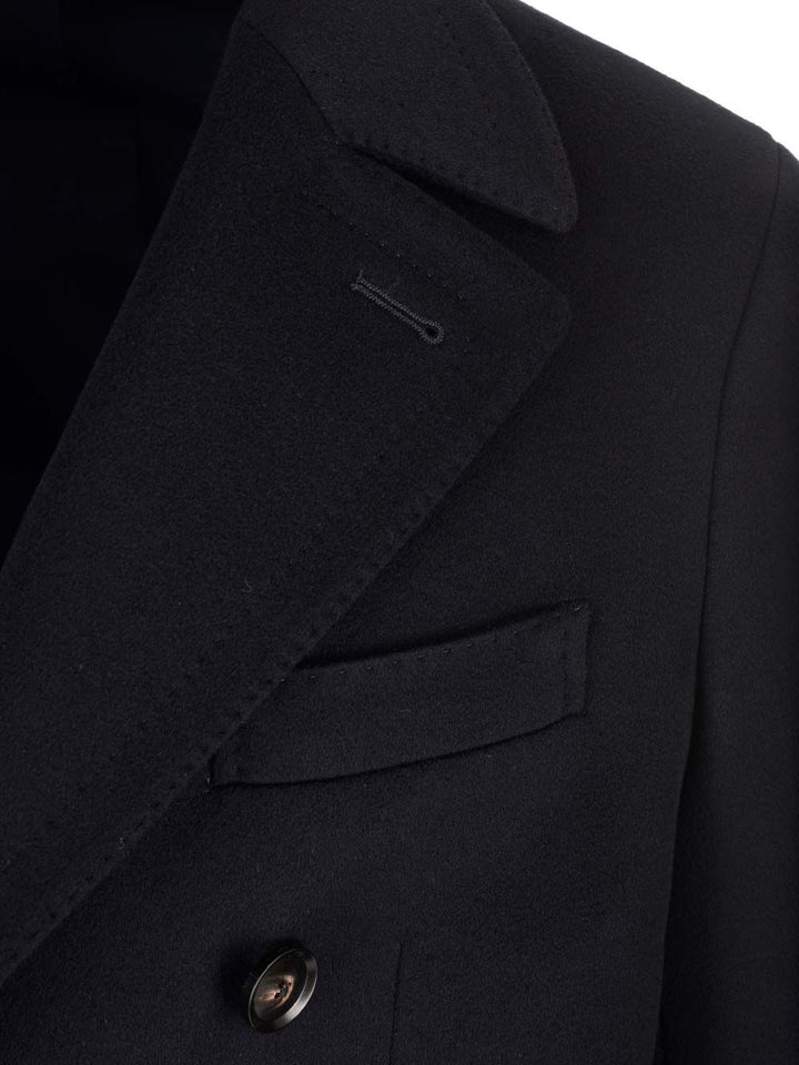 Al Duca D'Aosta Double-Breasted Coat Coats - Blue | 617f4b77aae6b671c0b3672f031e5601dc09a225