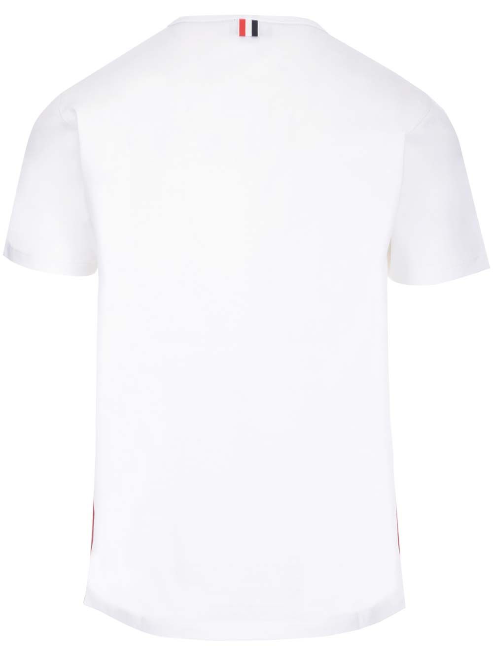 Thom Browne Rwb Stripe T-Shirt - White | 44c9c921e060839c10e20805b3a0b295de40a7fa