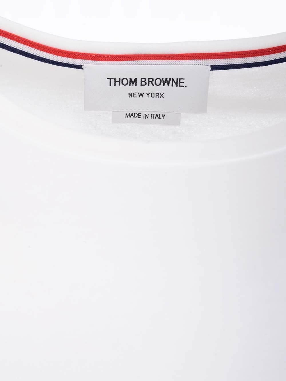Thom Browne Rwb Stripe T-Shirt - White | 4f728acf7f8943b62afad8c4aada7d19afa6ccc1