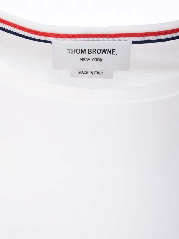 Thom Browne Rwb Stripe T-Shirt - White | 4f728acf7f8943b62afad8c4aada7d19afa6ccc1