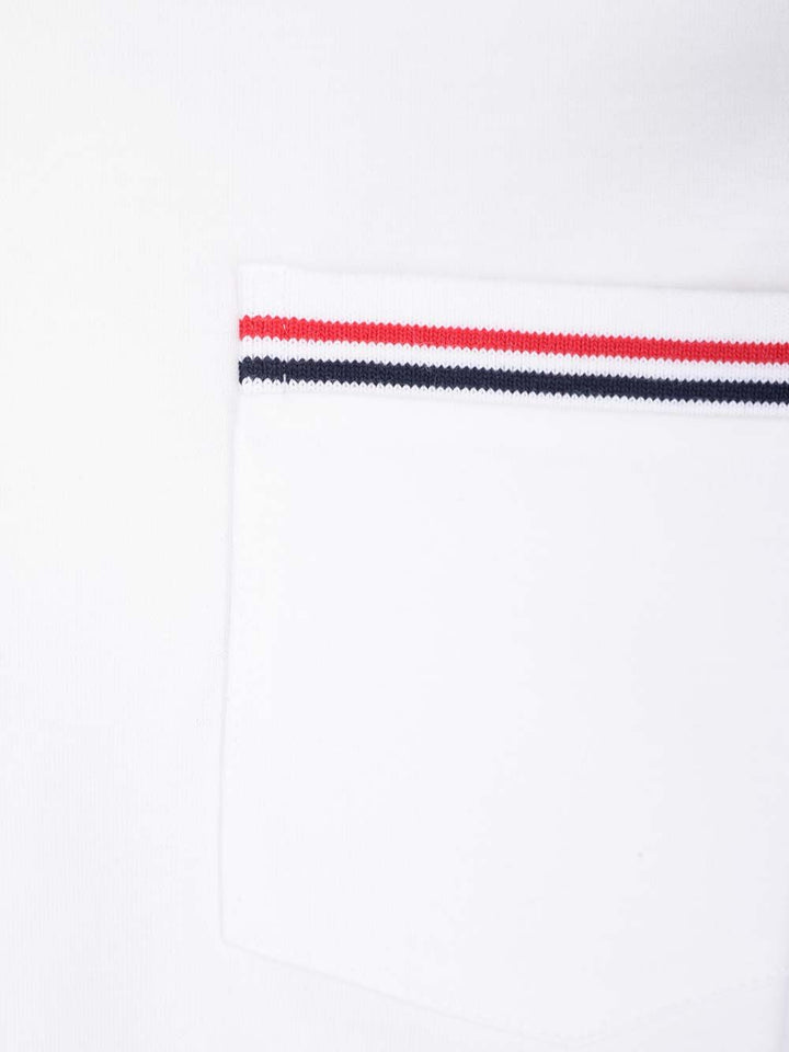 Thom Browne Rwb Stripe T-Shirt - White | 885f0afc33da422c6aecacca4d10bf5e17d1fbf1
