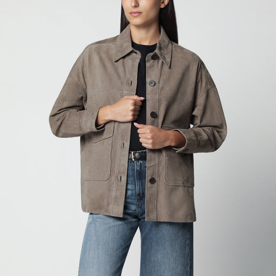 Taupe Kaylee Suede Shirt Jacket