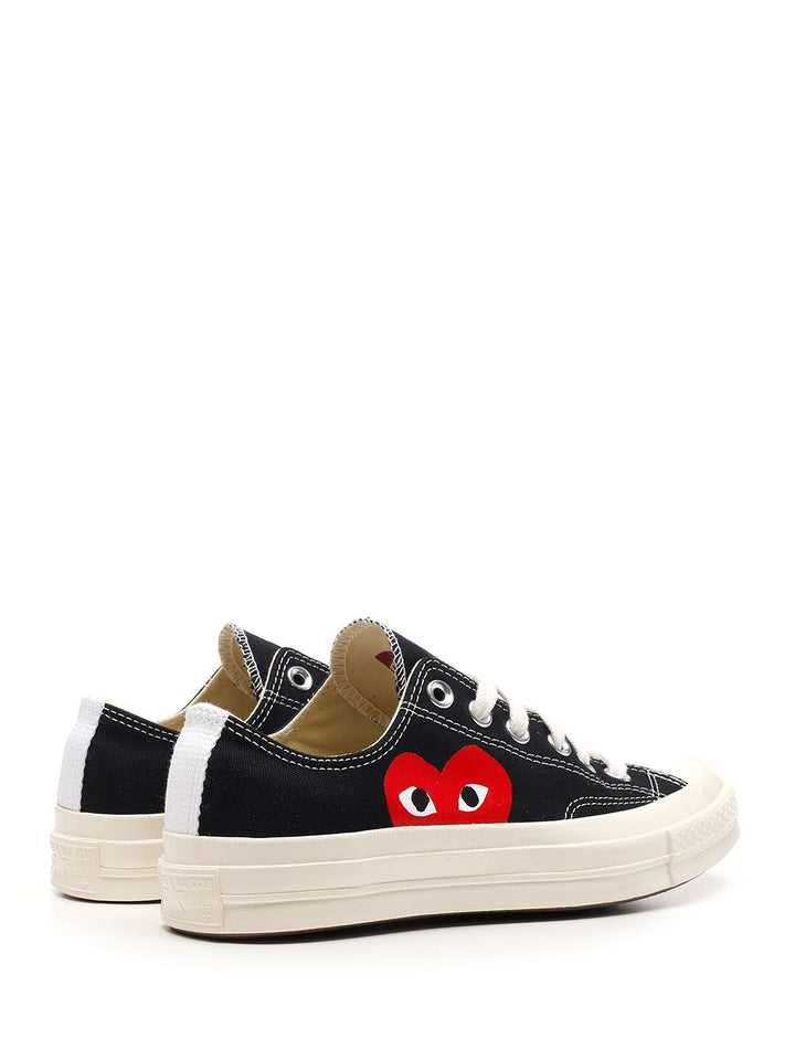 Comme Des Garcons Play Black Low-Top Converse With Red Heart Sneakers - Black | 573a18357cc39ddfe13e12ba5026cc583c98e628