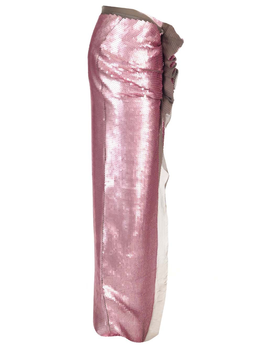 Rick Owens Long Skirt In Silk Chiffon With Sequins Skirts - Rose | 72450b9d35eec126fba9540c296601244b4c4174