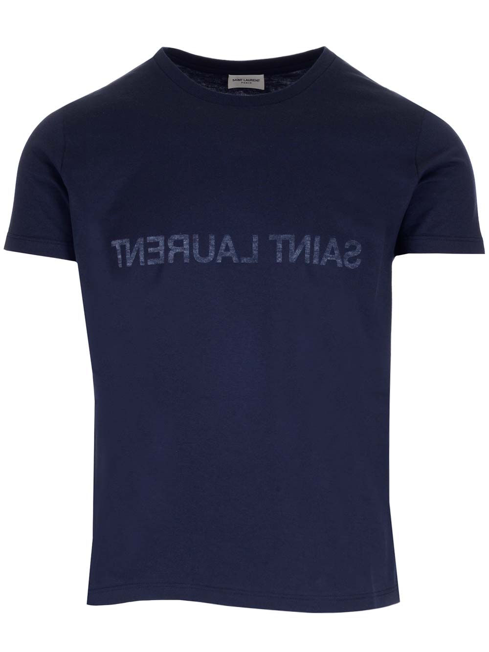 Saint Laurent Reverse Logo T-Shirt - Blue | 7c6b211b17d47da42a6ef330d260dd957f12d1b7