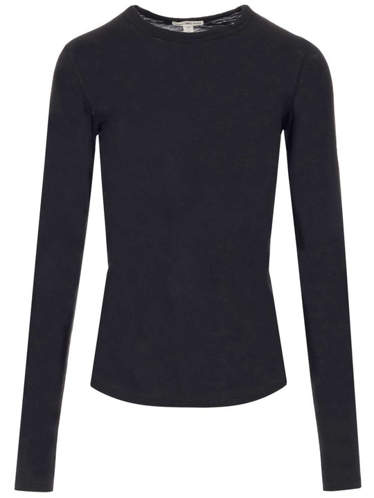 Round Neck Longsleeved T-Shirt Black