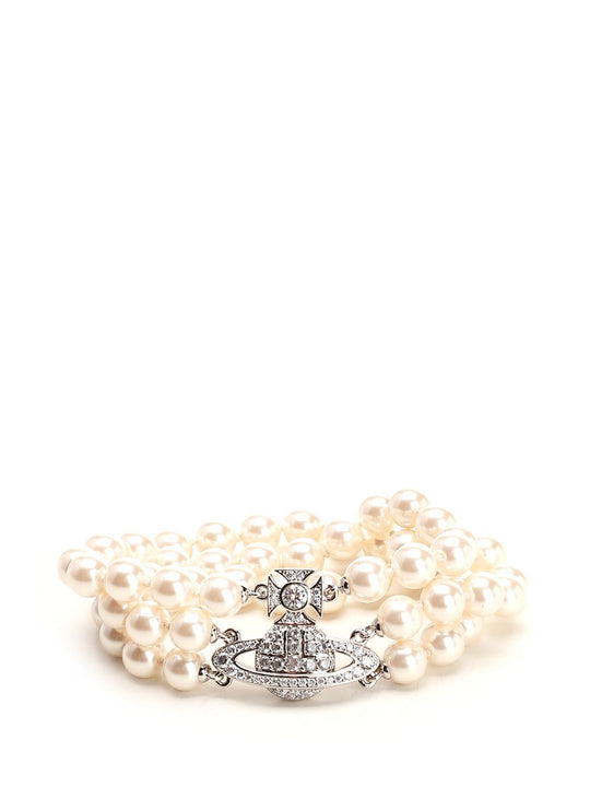 Three-Row Pearl Choker Jewelry White