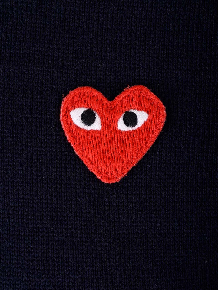 Comme Des Garcons Play Wool Polo shirt - Blue | 39fdab5c964074acb7366a6e1a1b8d965ba687e5