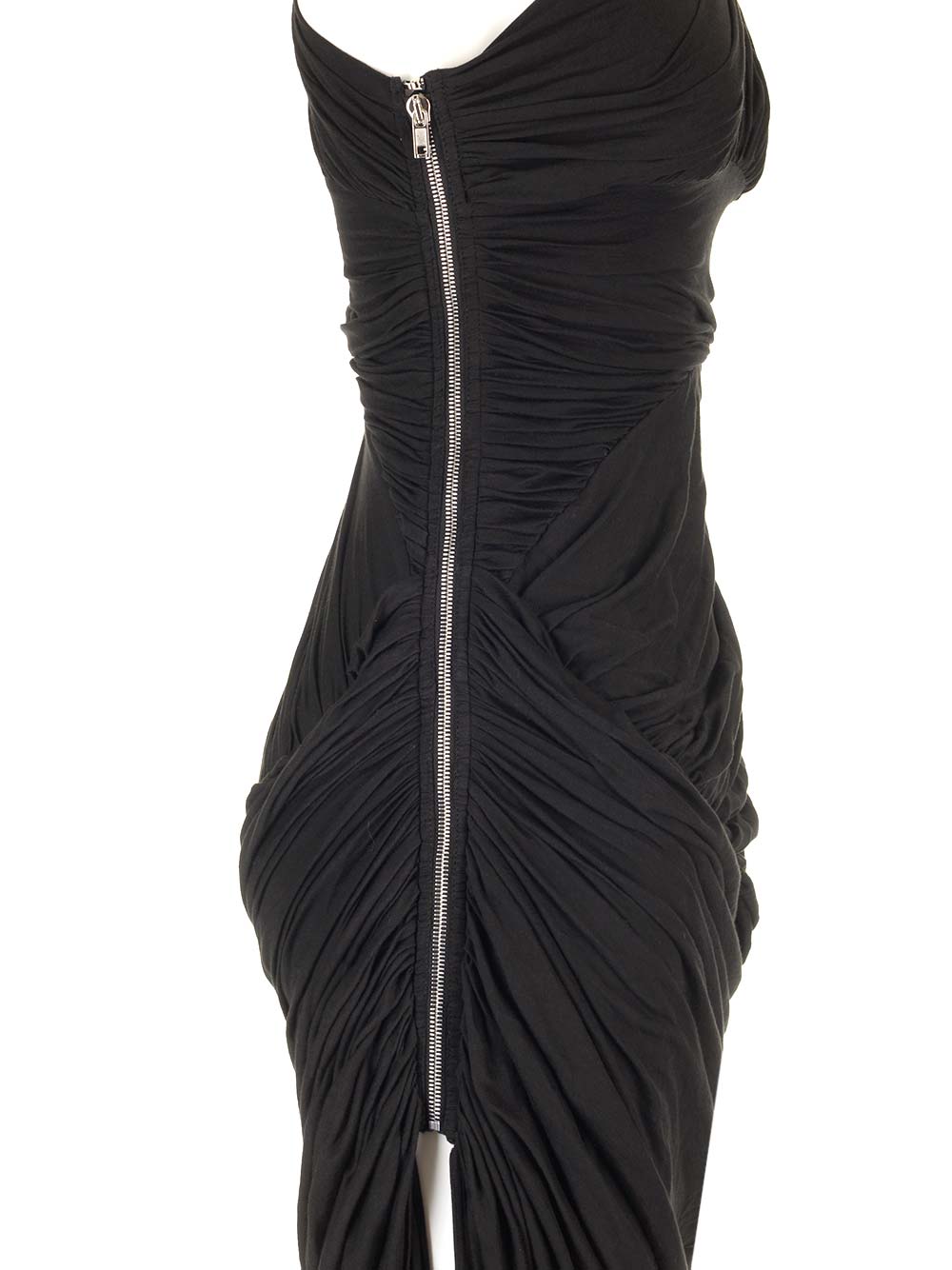 Rick Owens Draped Jersey Midi Dress Dresses - Black | b46bebb0ad8b0c6336777956e6bacf37353aaf06