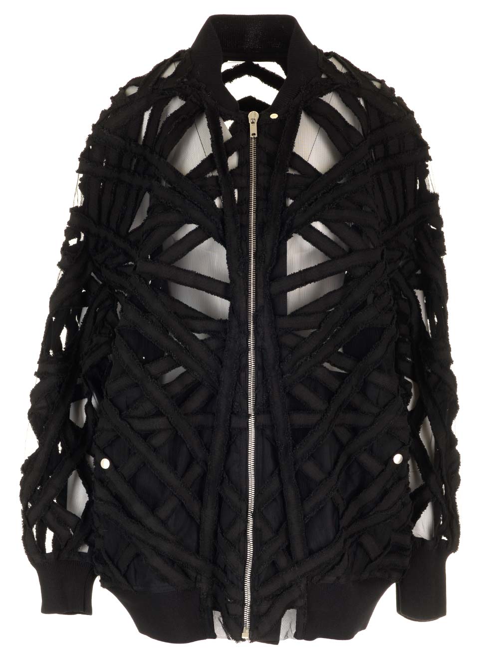 Rick Owens Cropped Jacket In Denim And Tulle Jackets - Black | 0f0520a1fdb80c11ad07fd3447fc1a41b5667c88