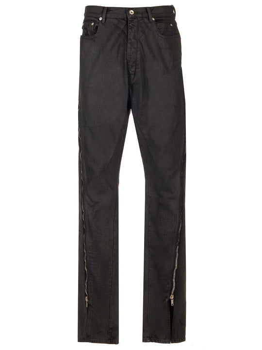 Coated Denim Trousers Jeans Black
