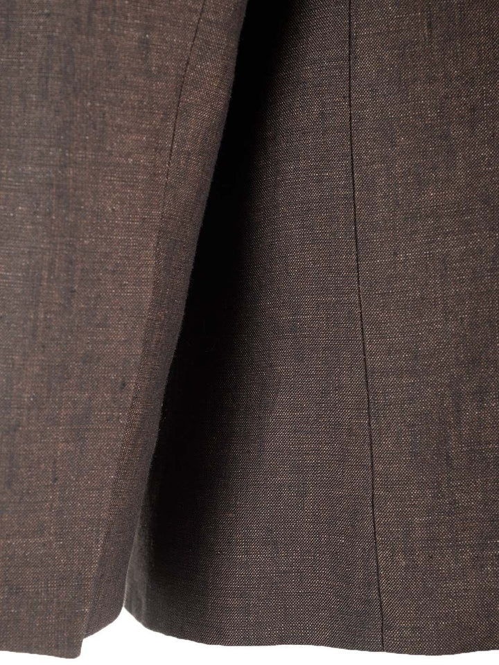 Loewe Linen Single-Breasted Tailored Jacket Jackets - Brown | 40c6a8c5c8e02eb14602452dc1329b2c0f63f0fe