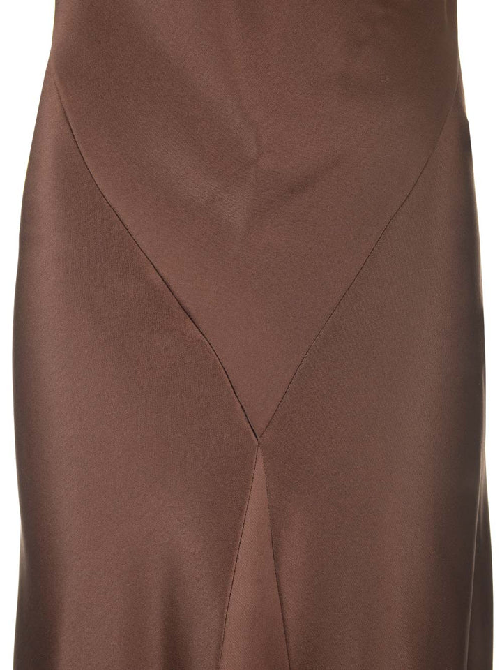 Loewe Long Scarf Dress In Silk Satin Dresses - Brown | d7d277485b50c8321b178163912b305dd3a20ffd