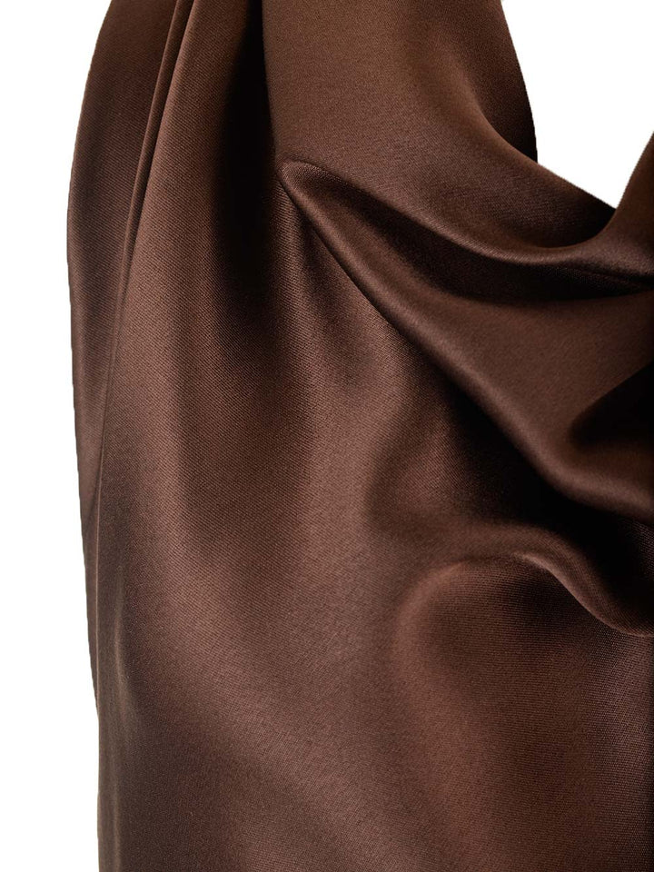 Loewe Long Scarf Dress In Silk Satin Dresses - Brown | 307571bb0d1944cc91c25be658a6503e905c53d1