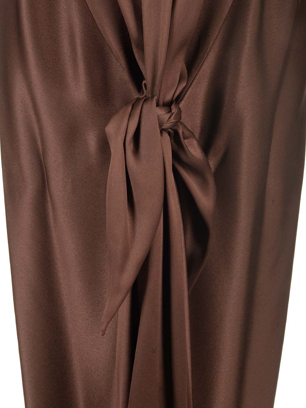 Loewe Long Scarf Dress In Silk Satin Dresses - Brown | dc66d34de00190ff279789d86bd292b3880b54f0