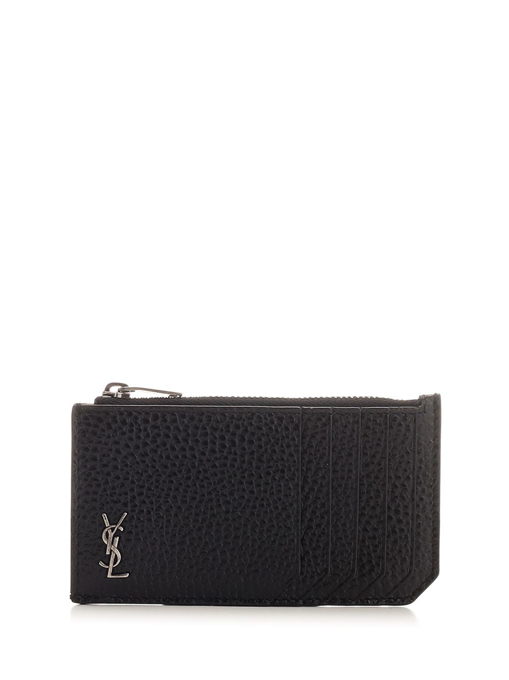 Saint Laurent Grained Leather Card Case Wallets - Black | 32e7c38462b2b3f462d6a4d58f1677a65db39bb3