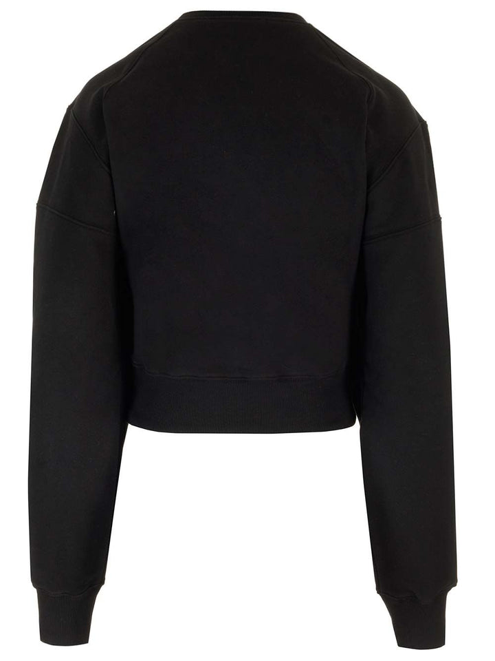 Saint Laurent Cropped Sweatshirt Knitwear - Black | ad7901abf0ce9d5fb05be3d13fc912c3fedf1771