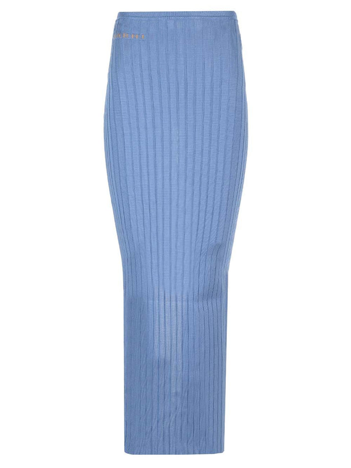 Marni Long Celestial Ribbed Skirt Skirts - Blue | e5f075124c20090f81f950da164d8e71194d52da