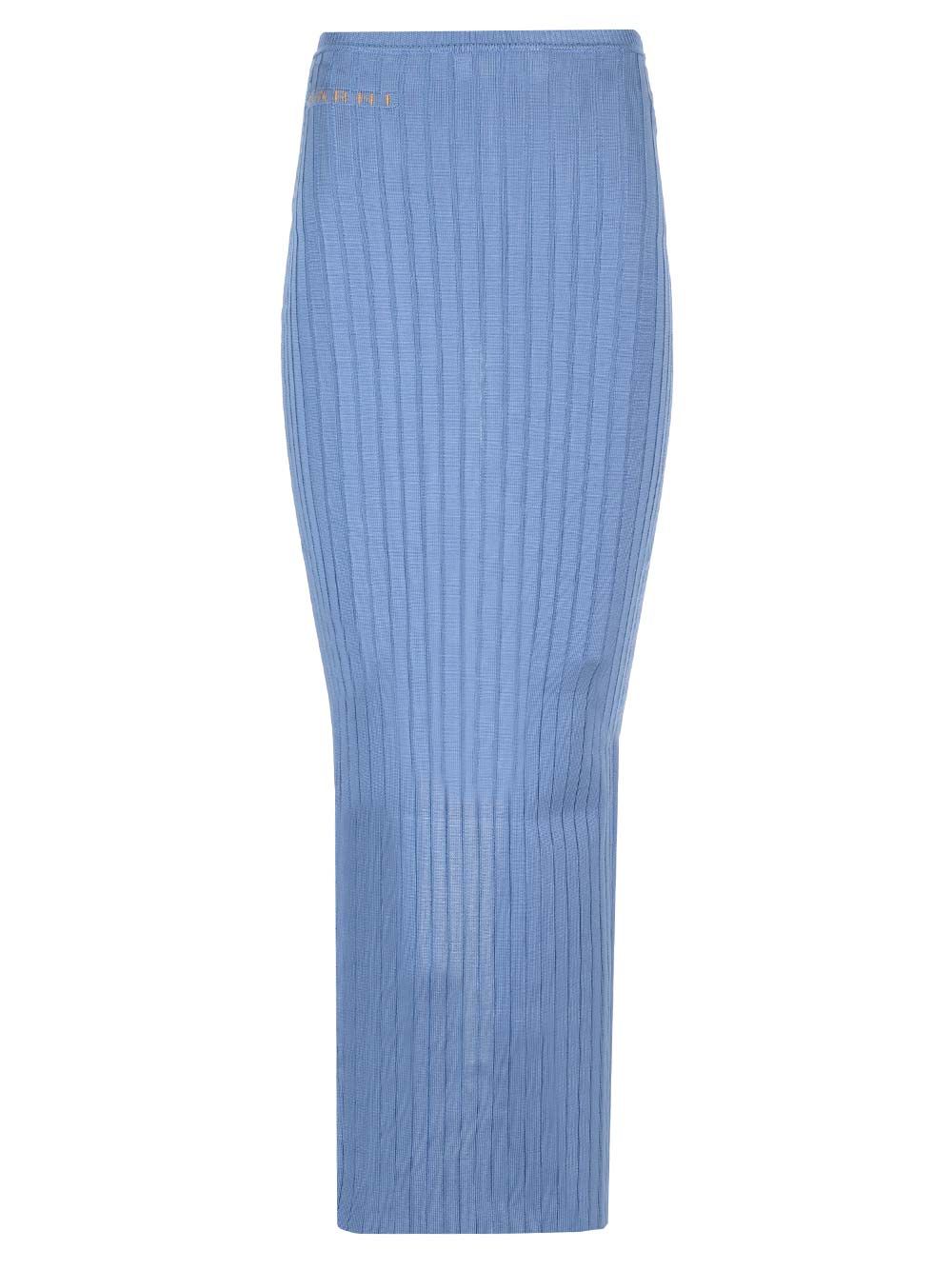 Marni Long Celestial Ribbed Skirt Skirts - Blue | e5f075124c20090f81f950da164d8e71194d52da