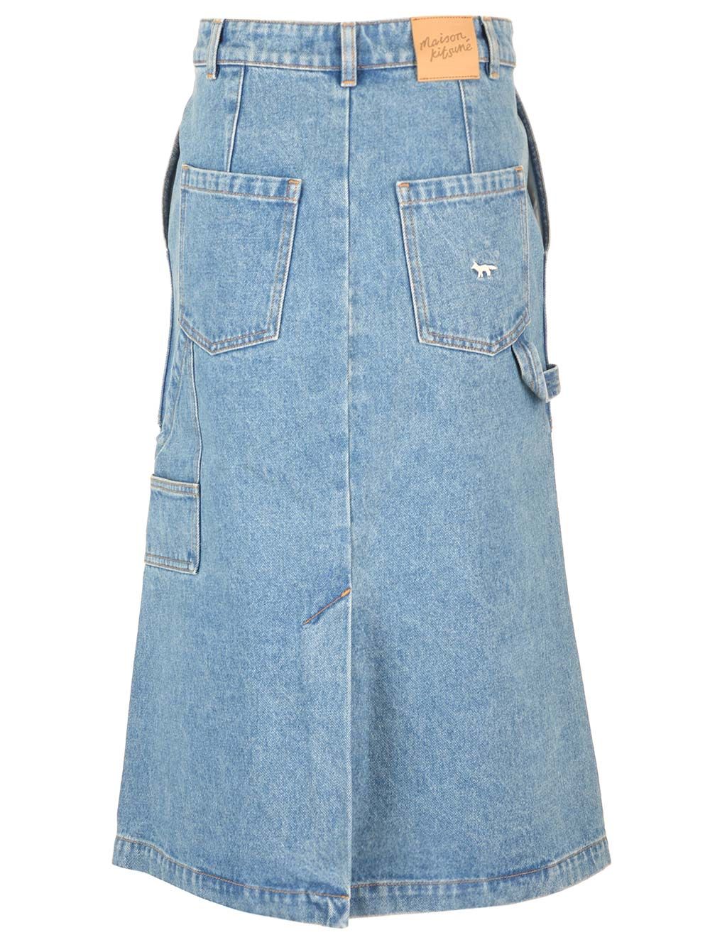 Maison KitsunÉ Denim Midi Skirt Skirts - Blue | e964b1cf54c72e45529cc0f1e38af232af136048