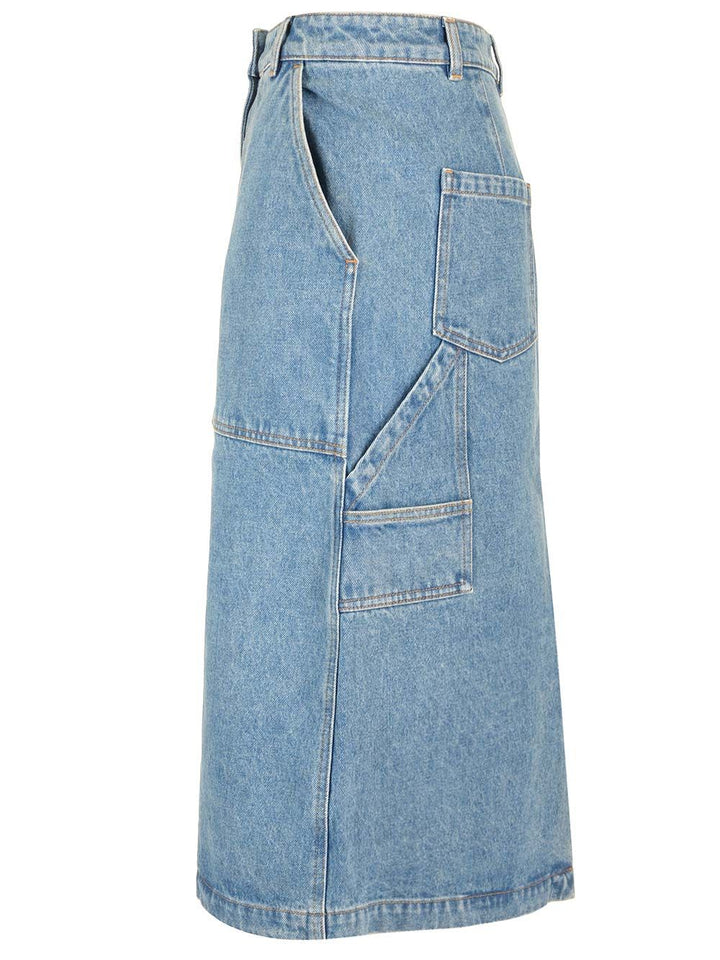 Maison KitsunÉ Denim Midi Skirt Skirts - Blue | 1215a7c6cd3edd78d6fdf70ebe341b3c194133f0