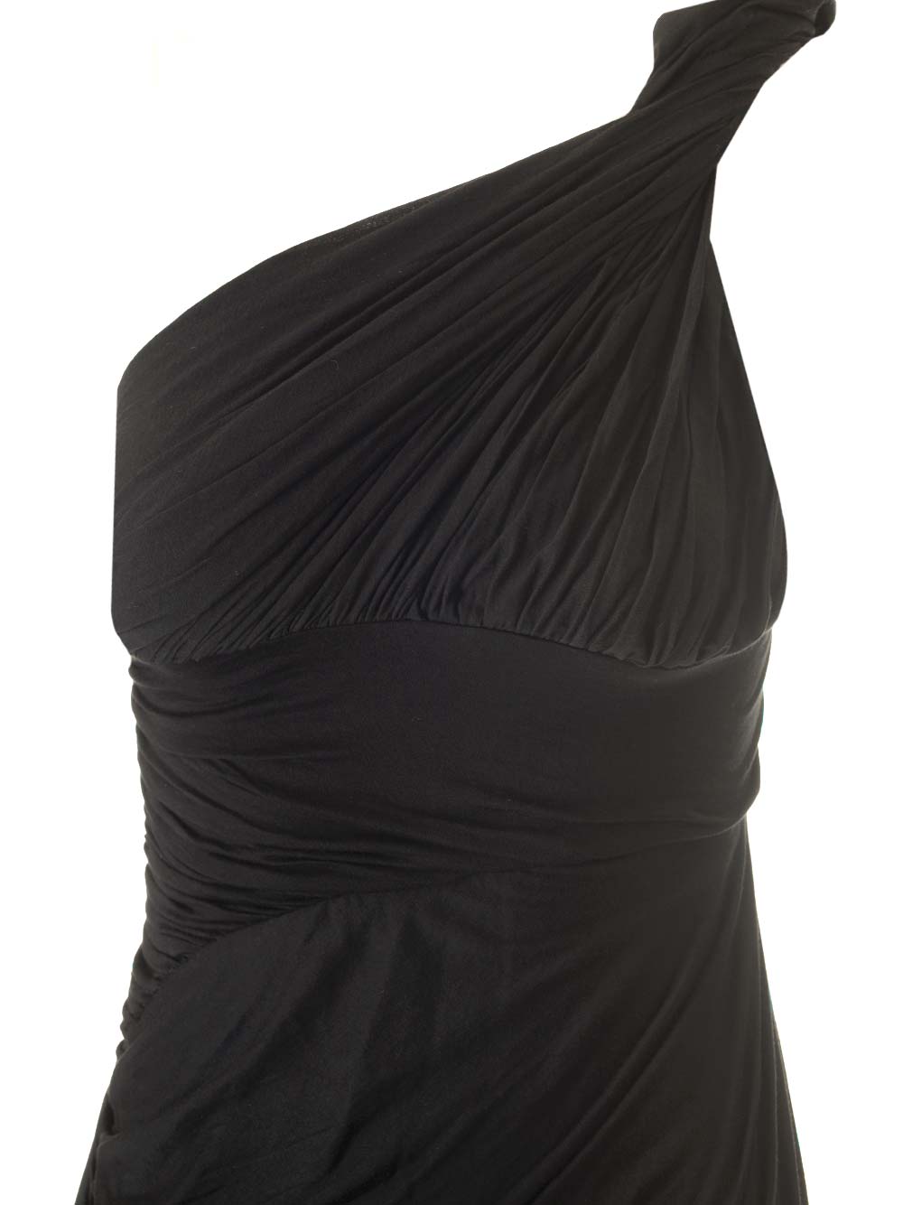 Rick Owens Draped Jersey Midi Dress Dresses - Black | 109d3620d81a271d654c43ce8313372351f67446