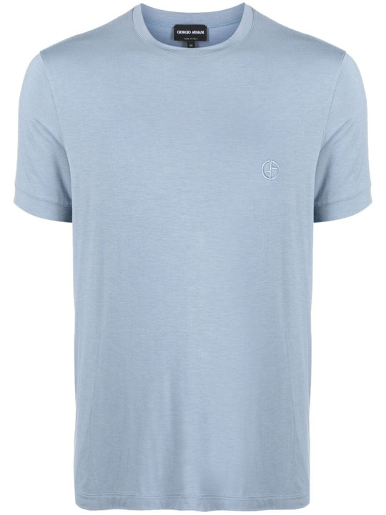 Stretch Viscose Jersey Crew Neck T-Shirt