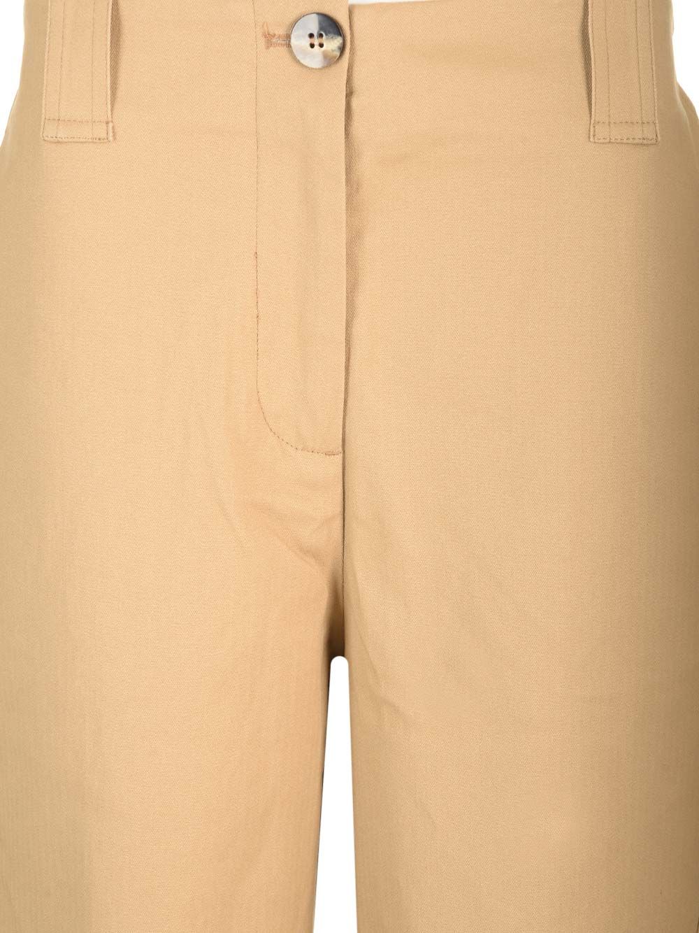 Ganni Cotton Canvas Cargo Trousers - Beige | 31a4d74f586e8d34d61a6bed5711470d48a4d221