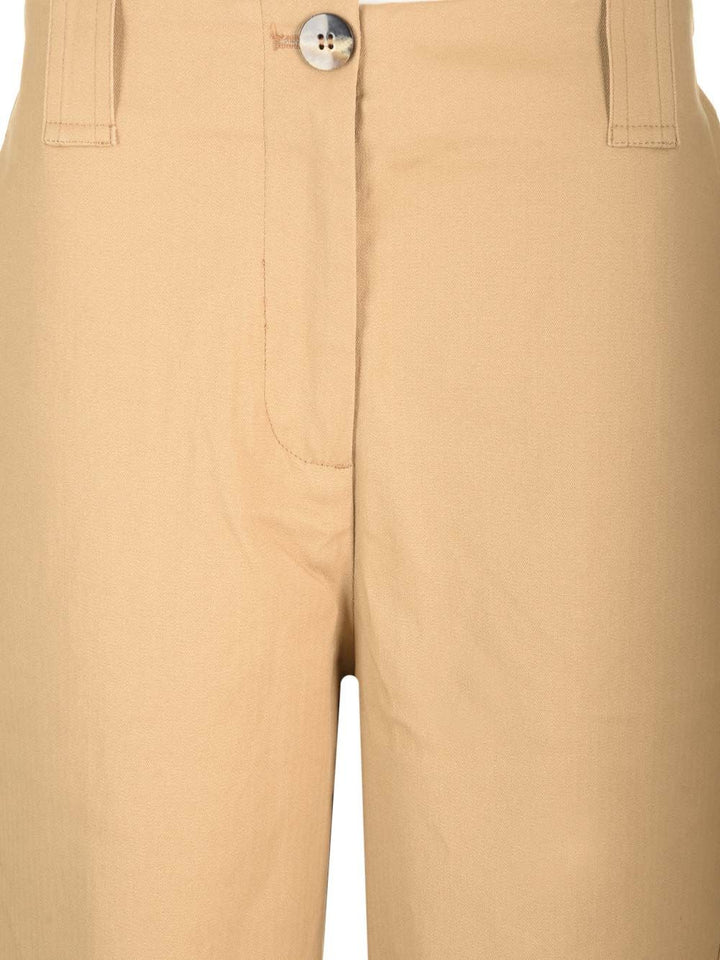 Ganni Cotton Canvas Cargo Trousers - Beige | 31a4d74f586e8d34d61a6bed5711470d48a4d221