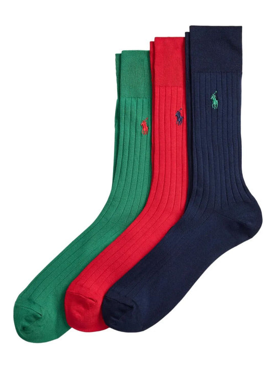 Set Of 3 Pairs Of Long Ribbed Socks