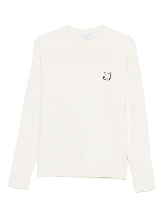 Fox Head Wool Ribbed Jumper