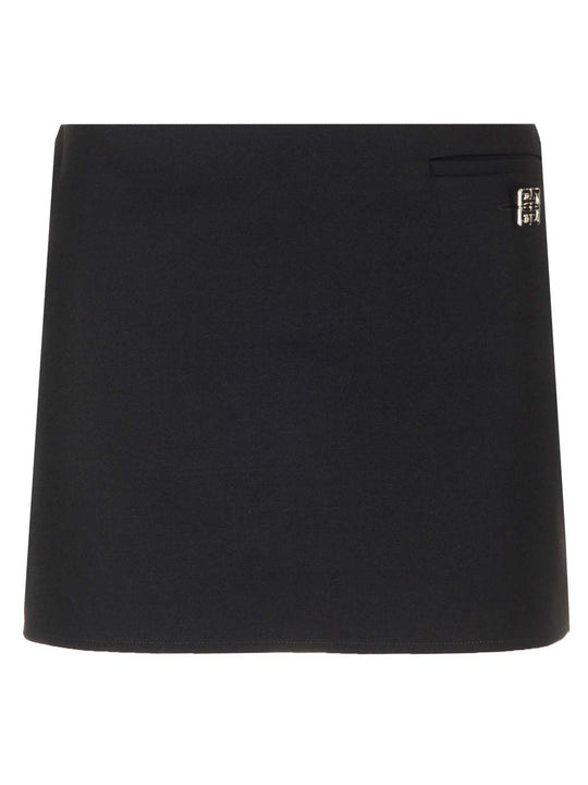 Wool Mini Skirt Skirts Black