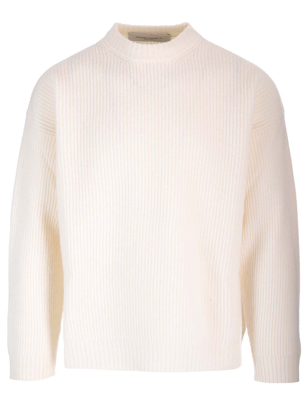 Golden Goose Deluxe Brand Crewneck Sweater Knitwear - White | 4d92795374aefca6490675e7bea625d778813623