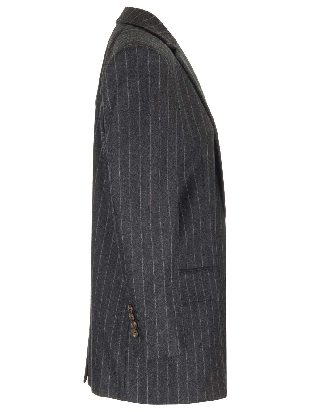 Brunello Cucinelli Pinstripe Blazer Jackets - Grey | cc55d2ab3a431515cf92073804f7ed8c6a5364a3