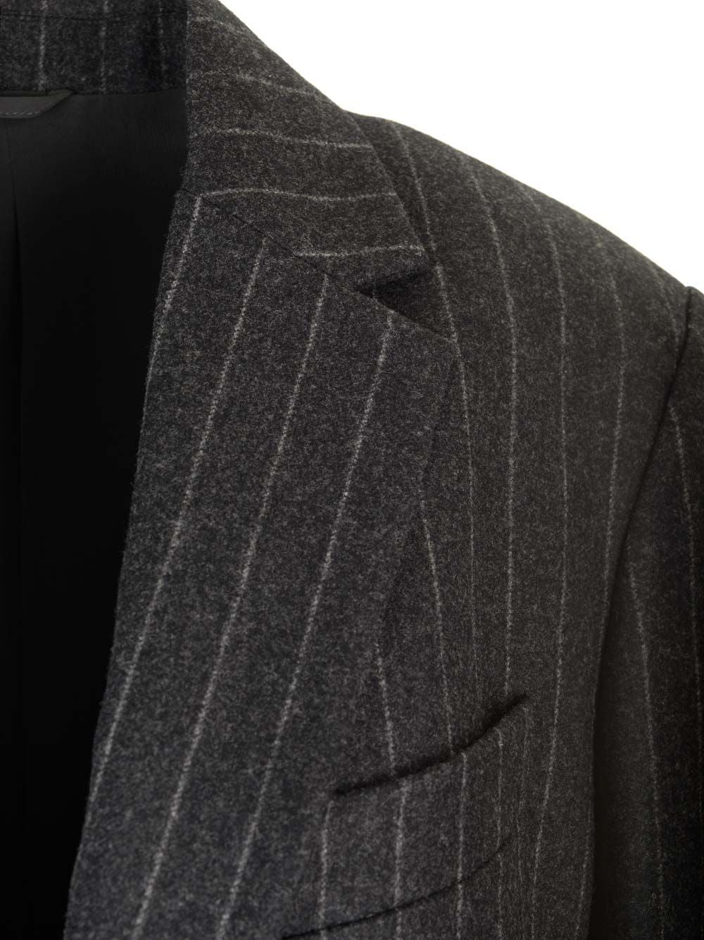 Brunello Cucinelli Pinstripe Blazer Jackets - Grey | 9c1e2fd149724de907edffb74dac3a269bc23857